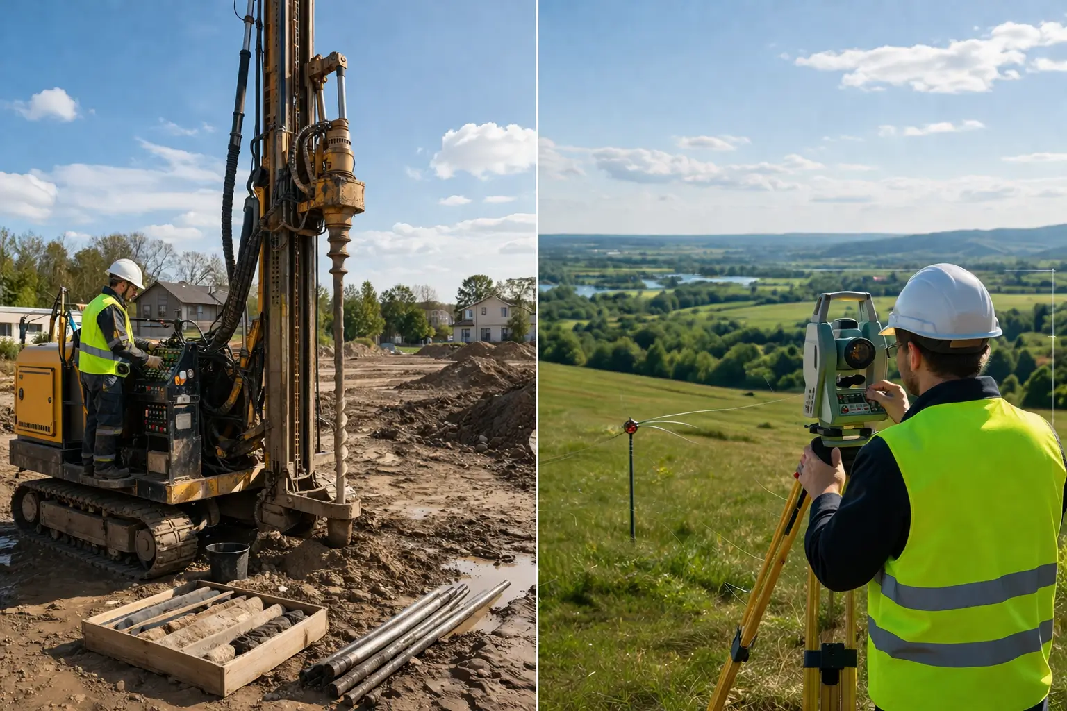 Геологія і геодезія ділянки — буріння ґрунтів і геодезична зйомка