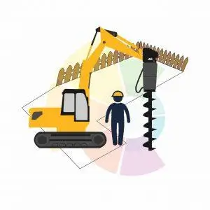 Схематичне зображення інженера та техніки для геологічного дослідження ділянки